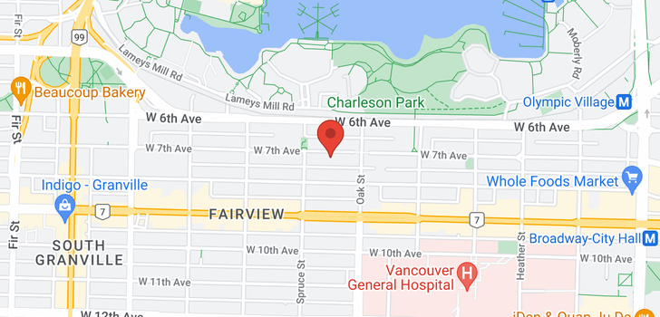 map of 8 1040 W 7TH AVENUE